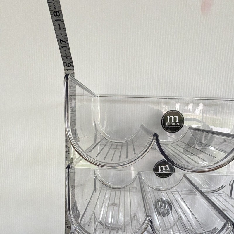 mDesign Clear Plastic Stackable Wine Storage 4-Pack 3-Compartment 15x12x9 gallery