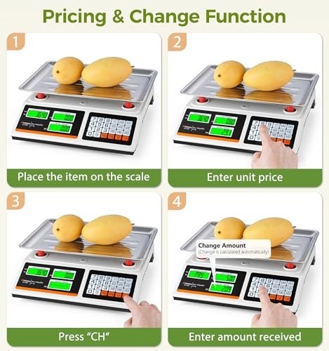 Price Computing Kitchen Scale Dual-Sided Display 88lb Rechargeable gallery