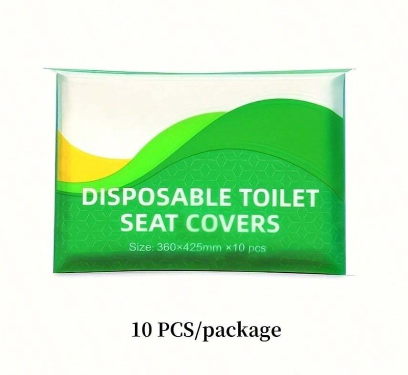 10pcs Flushable Disposable Toilet Seat Covers – Travel-Friendly & Hygienic Use gallery