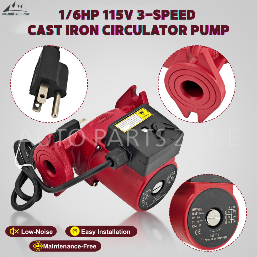 1/6HP 115V 3-Speed Cast Iron Circulator Pump For Bell & Gossett 103400 NRF-36 US gallery