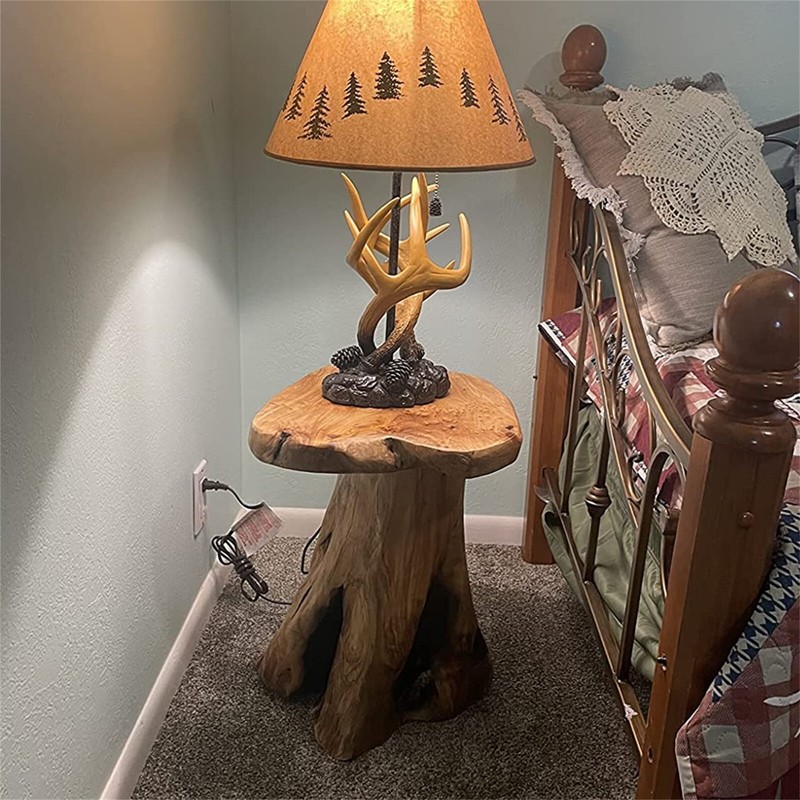 Rustic Cedar Roots Flower Stand Stool, Tree Stump Stool Side Table 19.5" H gallery