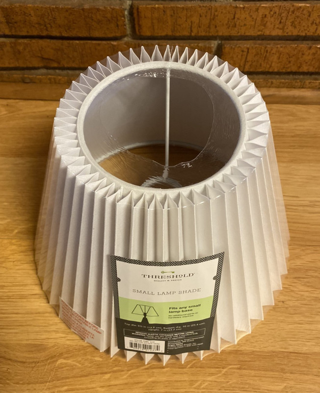 THRESHOLD Small Pleated Lamp Shade White 5-1/2 x 10 x 7 in NEW gallery