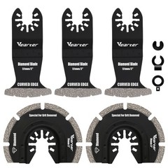 Vearter 5Pcs Diamond Oscillating Multi Tool Blade Mortar Cutting Grout Removal