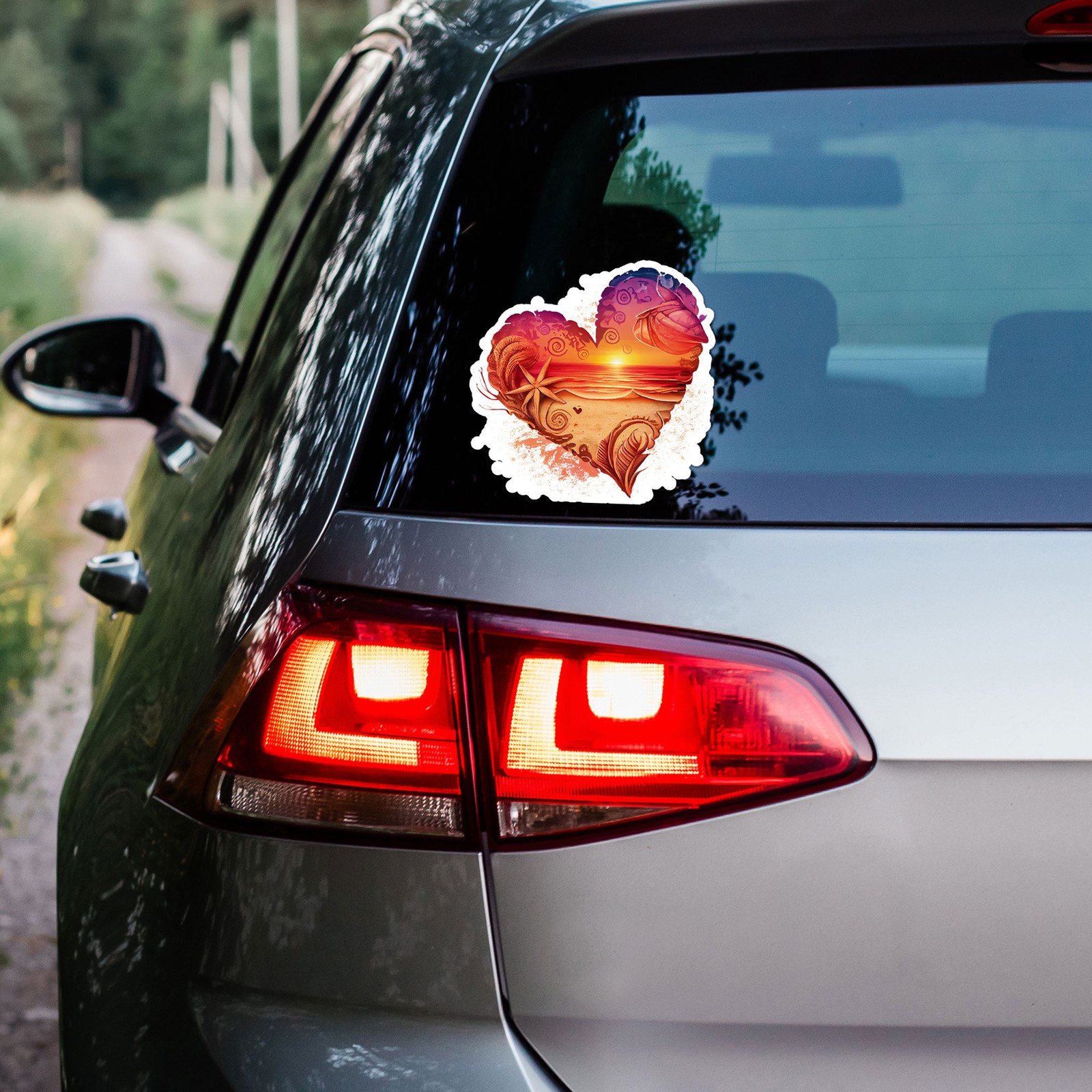 Love Beach Sunset - Vinyl Decal Sticker - Car Window Laptop - ebn8756 gallery