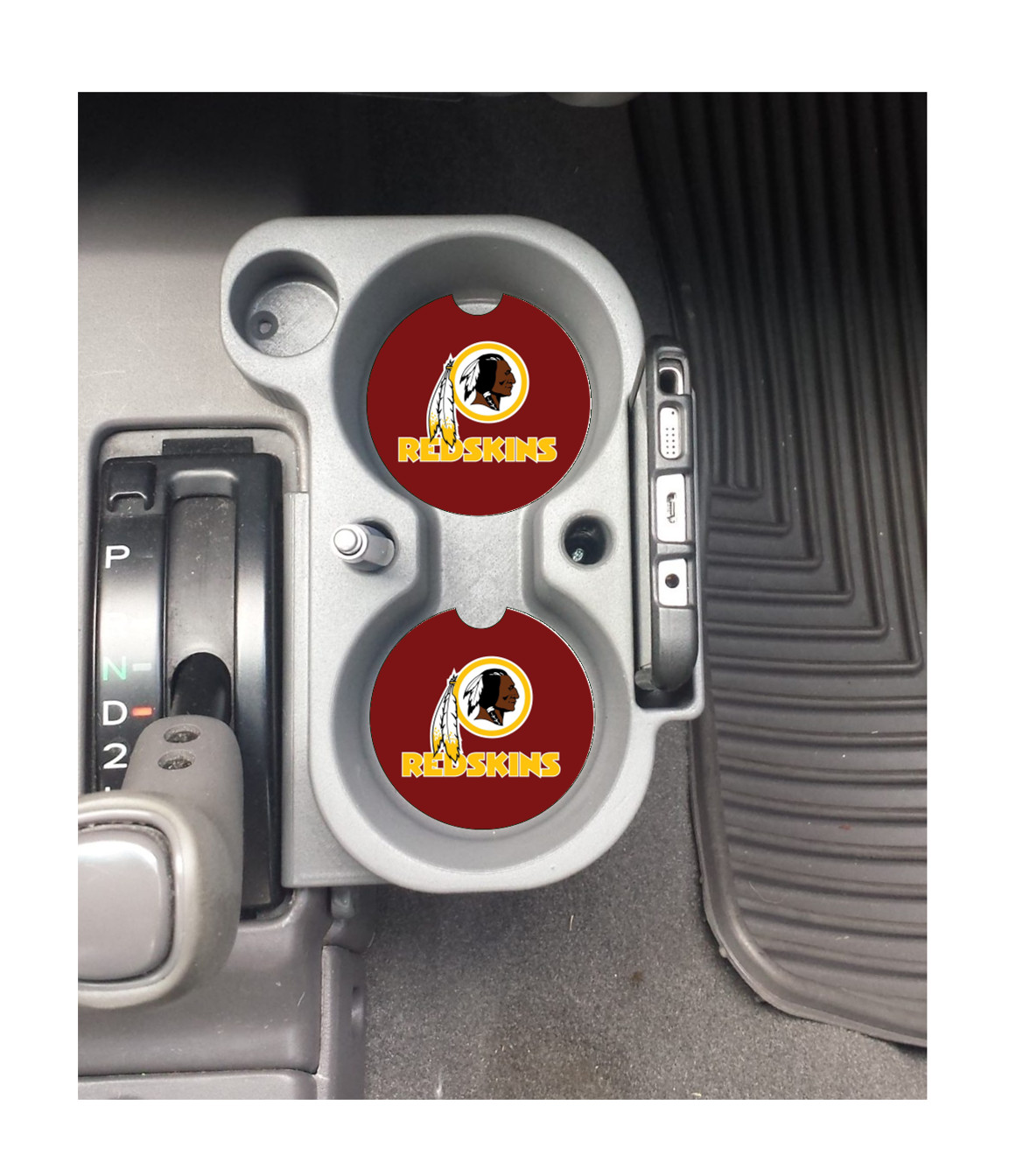 WASHINGTON REDSKINS RUBBER CAR COASTERS SET (2) NF gallery