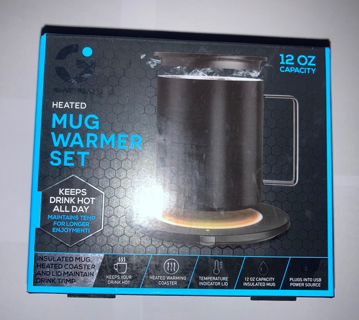 SmartGear Heated Mug Warmer Set 12oz Capacity Insulated Heated Coaster and Lid gallery