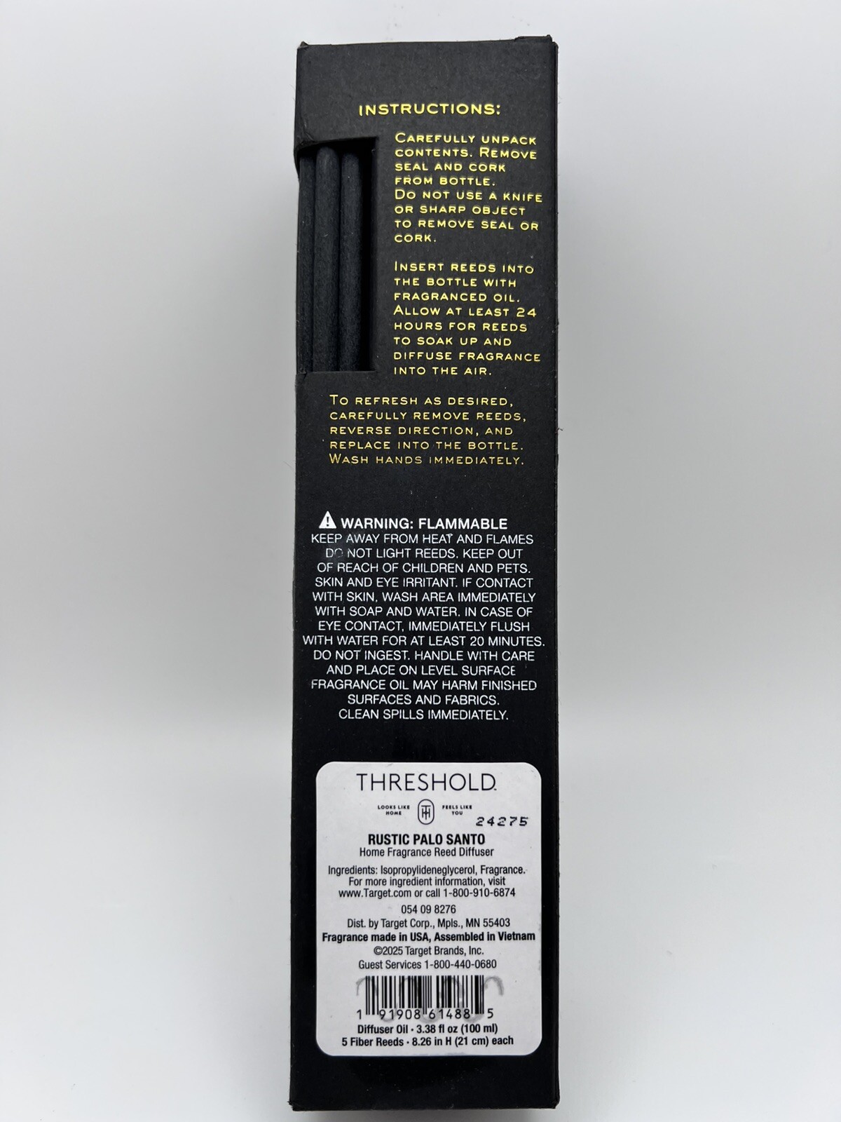Threshold 100ml Fiber Reed Diffuser Rustic Palo Santo 5Fiber Reeds gallery