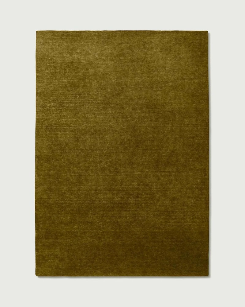 Hand Tufted Wool Area Rug | Solid Olive Green, Nordic Knots Home Decor 8x12