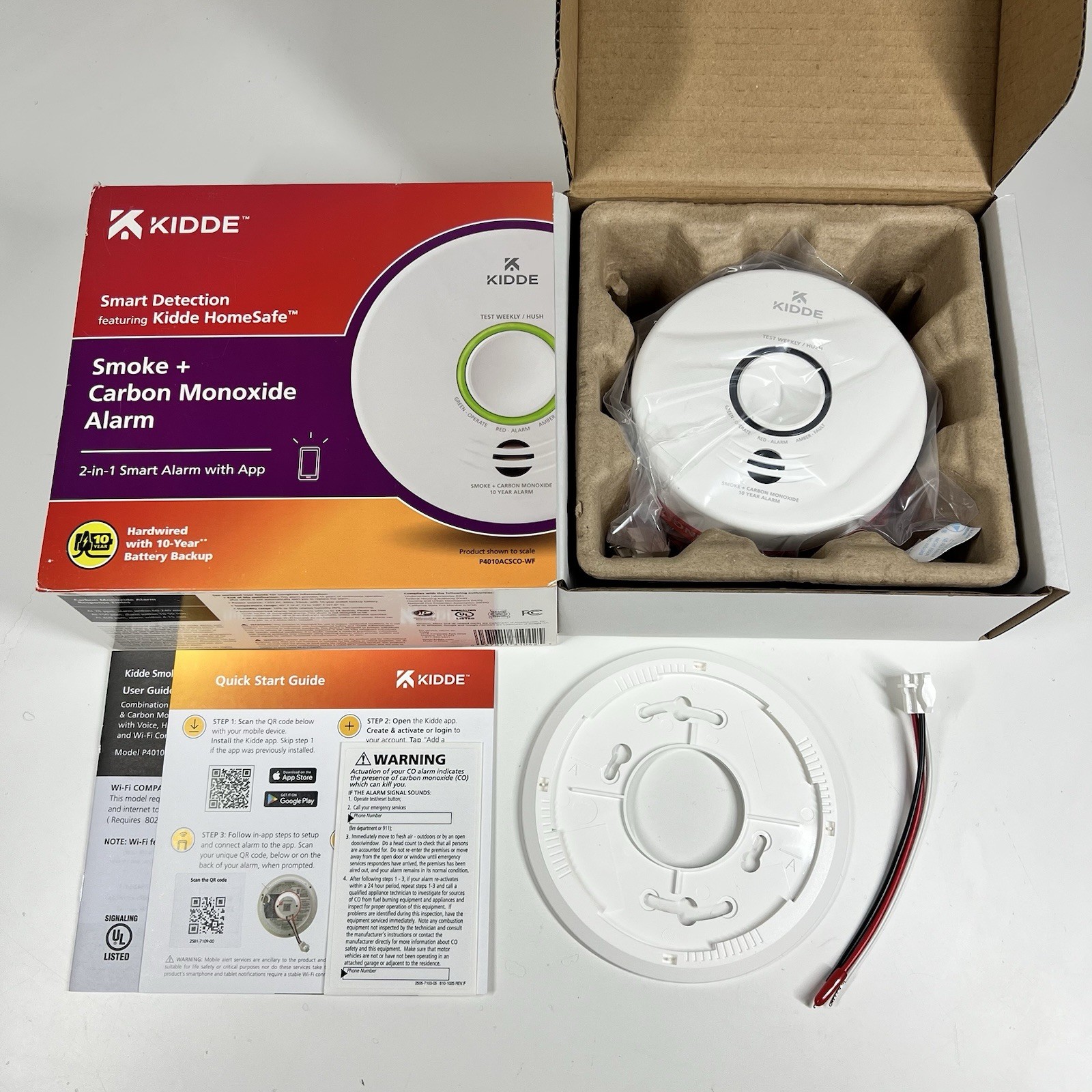 Kidde Smart Smoke & Carbon Monoxide Alarm Hardwired  w/ Battery Backup HomeSafe gallery