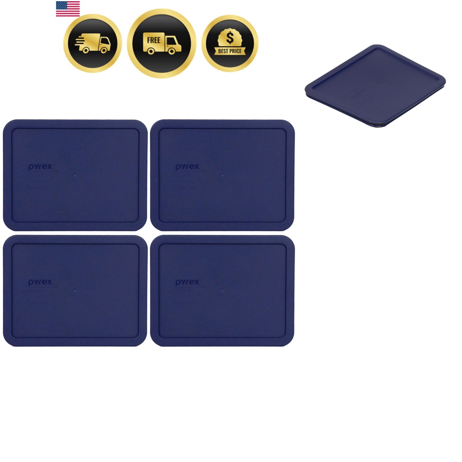7211-PC 6 Cup Blue Food Storage Replacement Lid 4-Pack - gallery