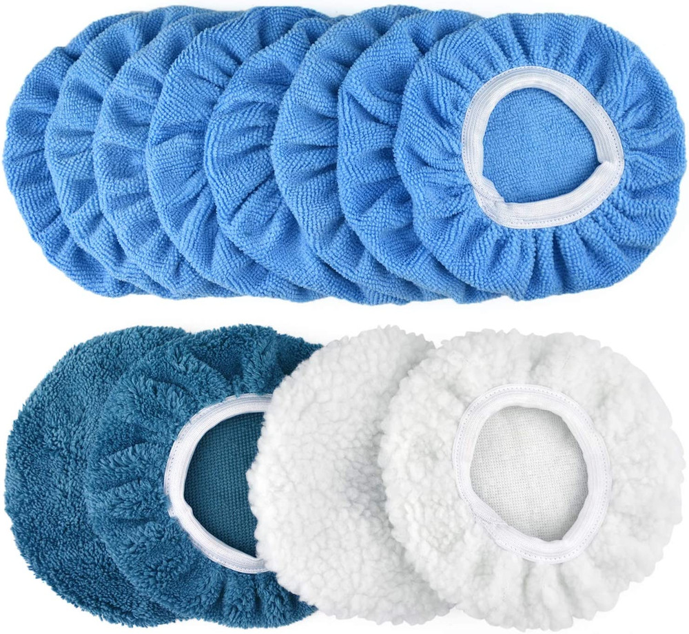 Efficient Cleaning with Microfiber Polisher Buffer Bonnets - 20PCS 5 to 6 inches