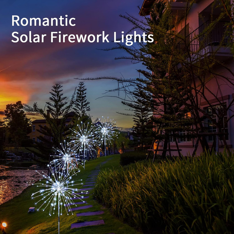 Solar Firework Lights, 2 Pack 120 Leds 2 Lighting Modes Solar Garden Lights Outd gallery