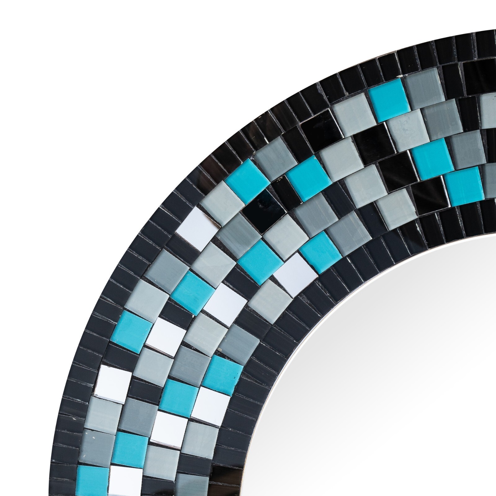 Zorigs - Handcrafted Blue Turquoise Mosaic Mirror, 24" Round Wall Mirror gallery