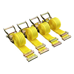 4 Pc 15′ E Track Ratchet Tie Down Strap Truck Trailer Enclosed Cargo Van Straps