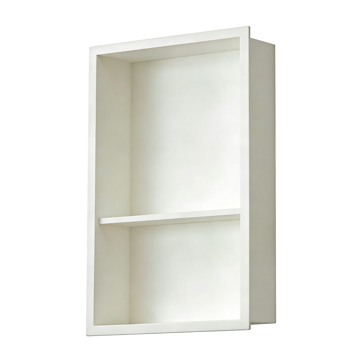 Recessed Wall Niche Cabinet 24" x 12", Matte White Stainless Steel, Shower Niche gallery