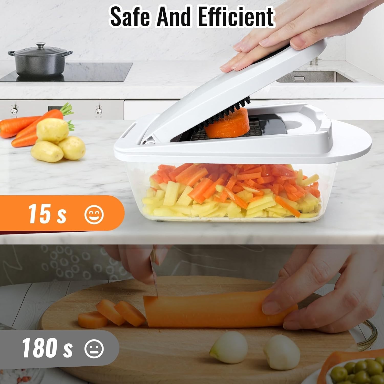 8 Blade All-in-1 Vegetable Chopper Mandoline Slicer with Container, Food Chopper gallery