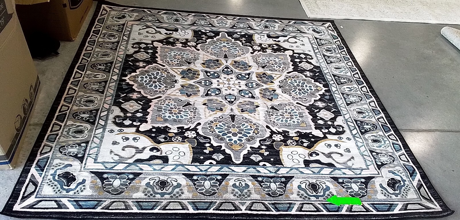 GREY / L BLUE 6'-7" X 6'-7" Back Stain Rug, Reduced Price 1172765274 RIV155F-7SQ gallery
