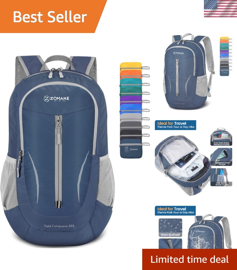 25L Packable Daypack with Adjustable Straps - Versatile Outdoor Companion