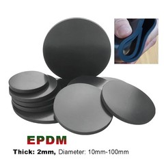 Round Solid EPDM Rubber Disc Discs Pads | Diameter: 10mm-100mm | Thickness 2mm