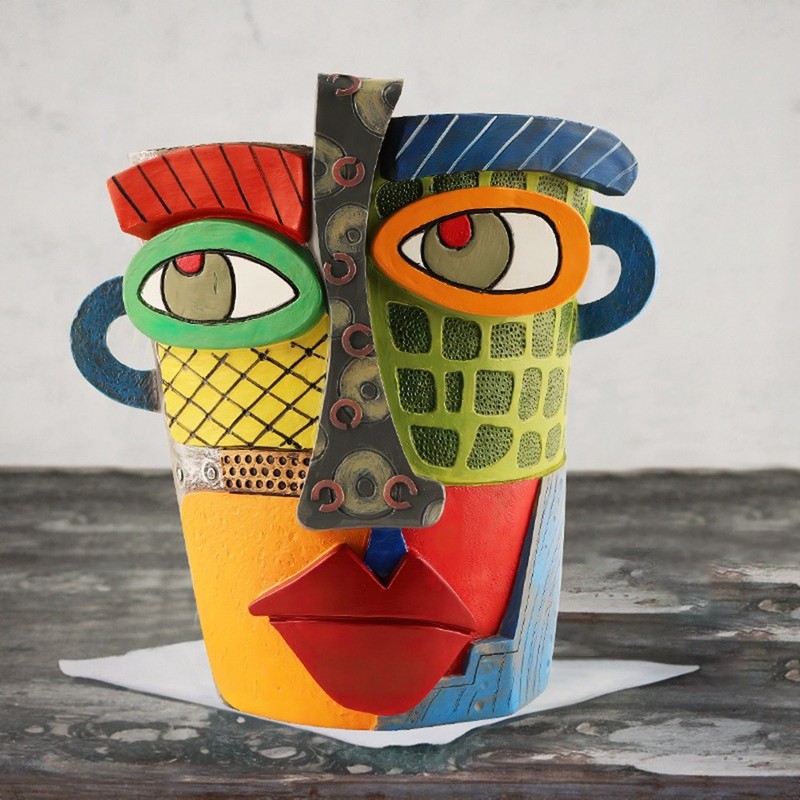 Abstract Head Planter, Graffiti Face Planter with Drainage, Flower Plant2618 gallery