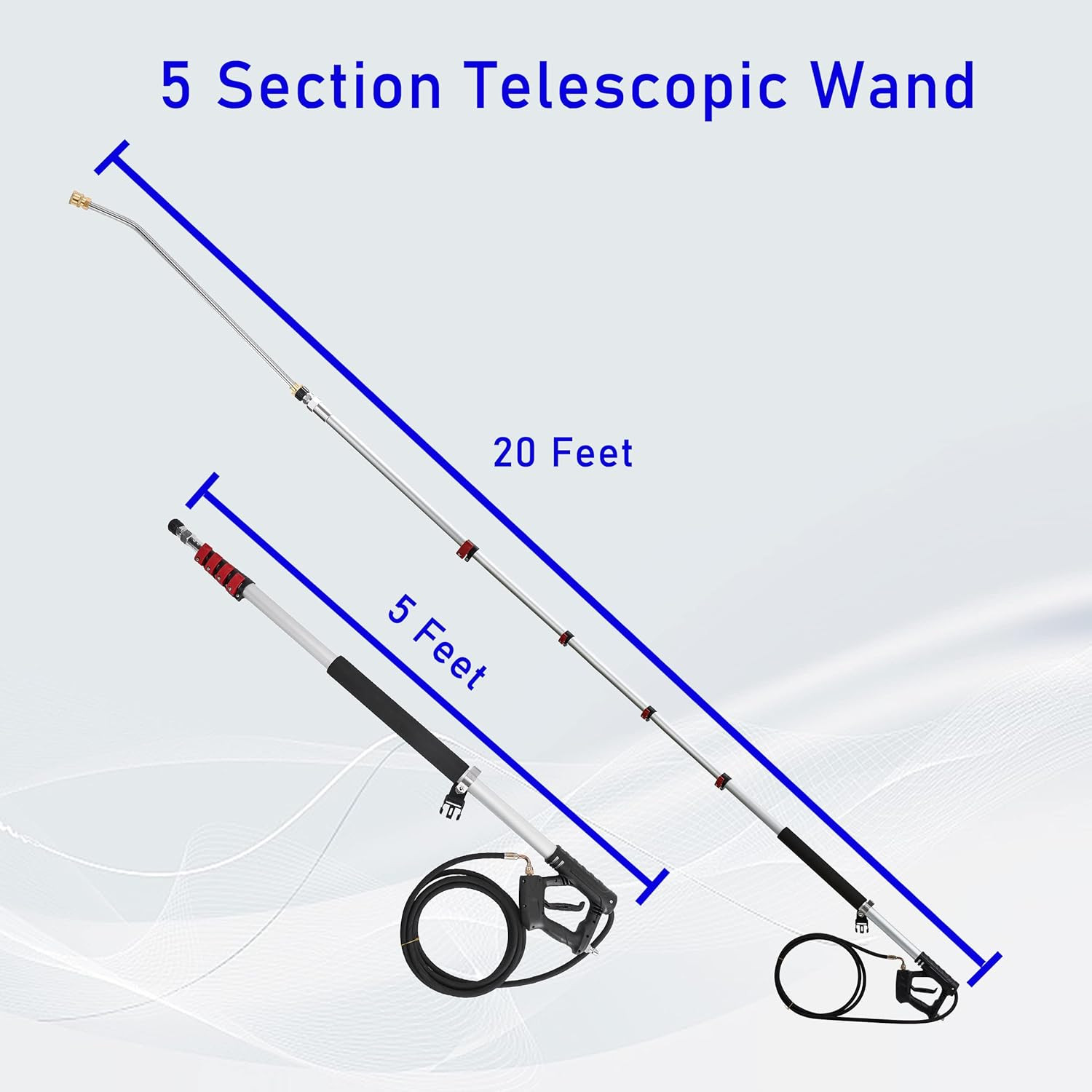 Telescoping Pressure Washer Wand, 20 Feet Aluminum High Power Washer Telescopic gallery