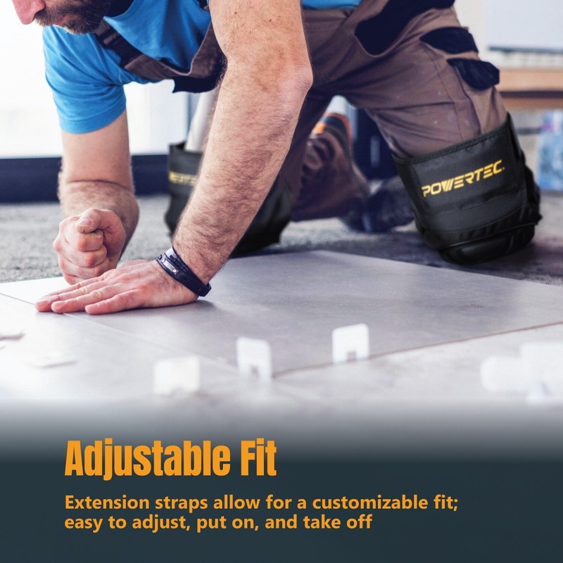 POWERTEC 71879 Knee Pads For Work, Construction, Flooring, Gardening, 1 PAIR gallery