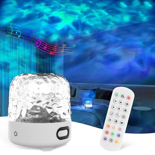 Wireless LED Night Light Ocean Wave Aurora Projector W/ Bluetooth 16 Colors gallery