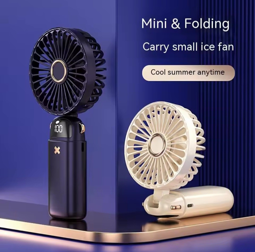 Han Mini Folding Rechargeable Handheld Desktop Fan with Neck Bracket gallery