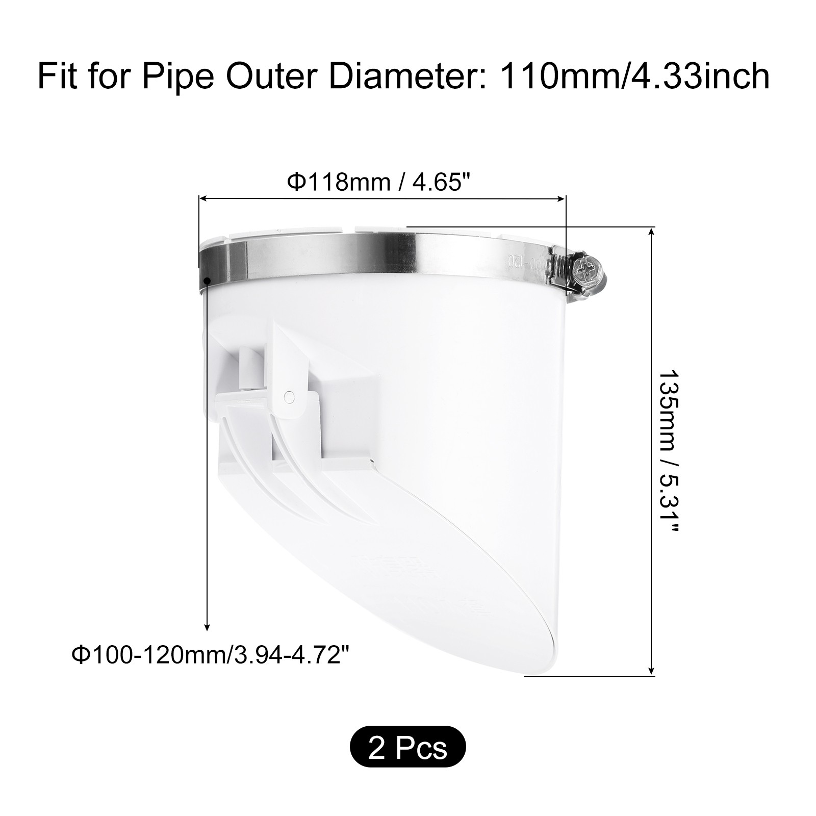 2Pcs PVC Sewer Backflow Preventer Anti-Odor Core for 110mm/4.3" Horizontal Tube gallery