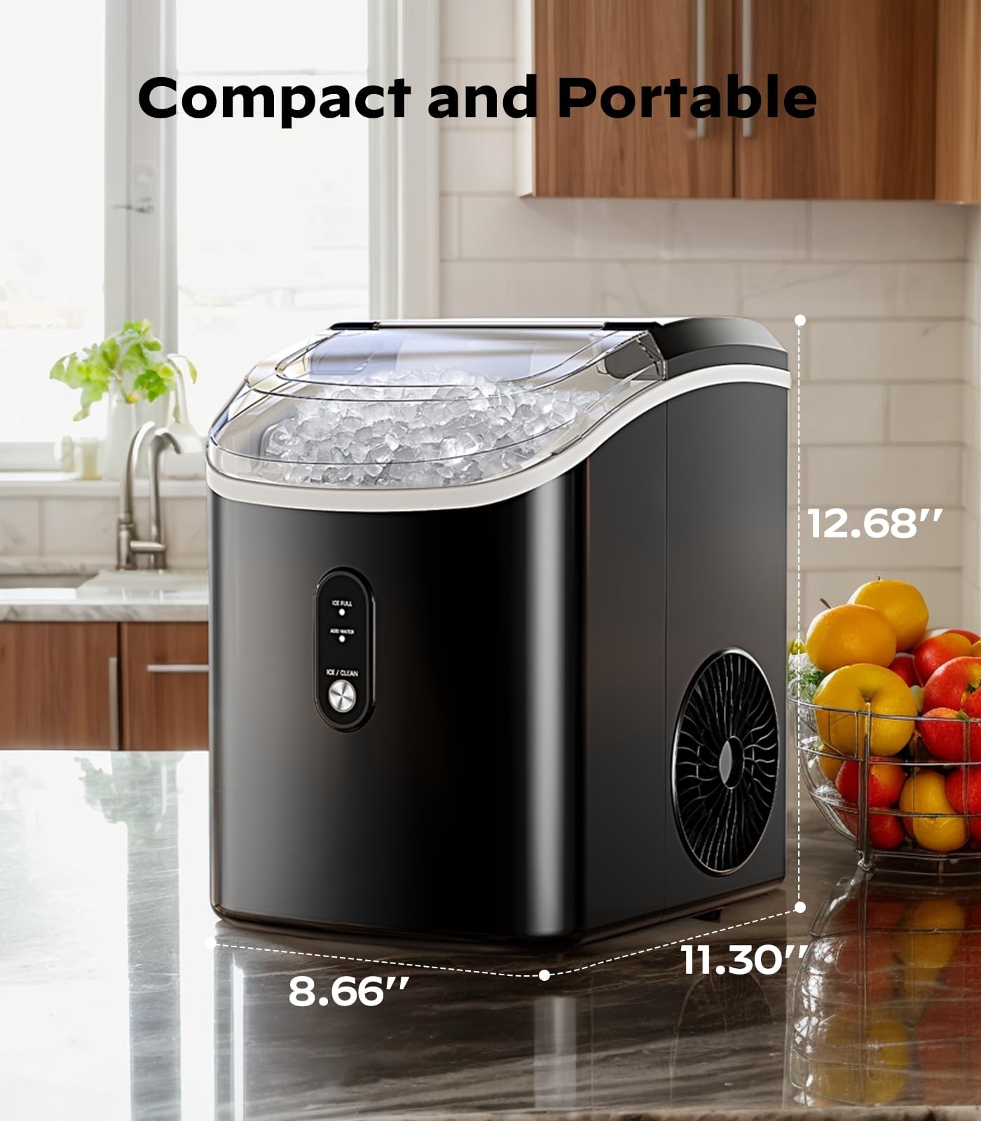 Nugget Ice Makers Countertop, Pellet Ice Machine Self-Cleaning Function 33 lbs gallery