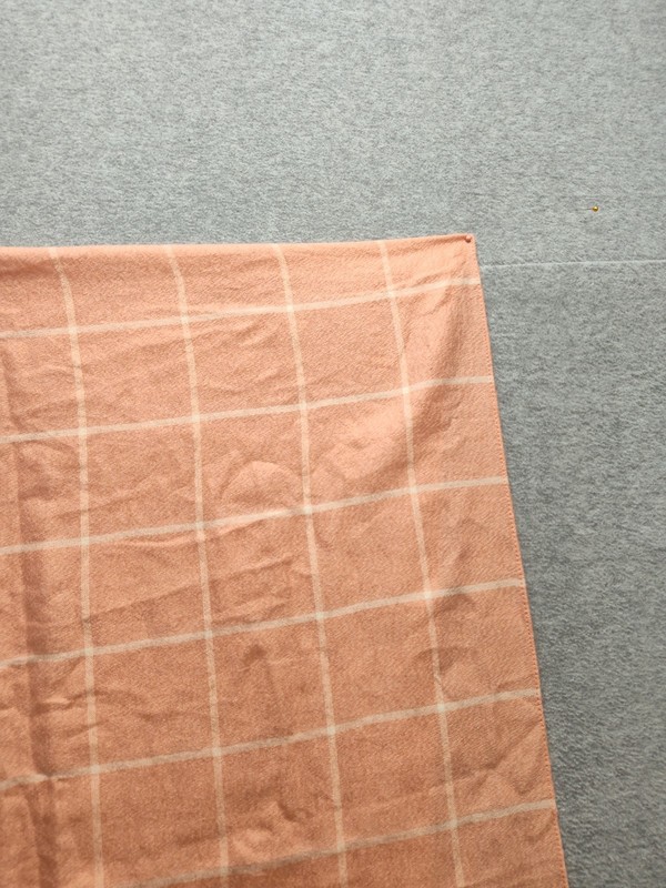 LOFT Blanket One Size Rust Orange Plaid Fringed Edge Large Rectangular Placemat gallery