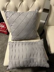 Square and Rectangle Throw Pillows Gray Set of 2 Home Decor