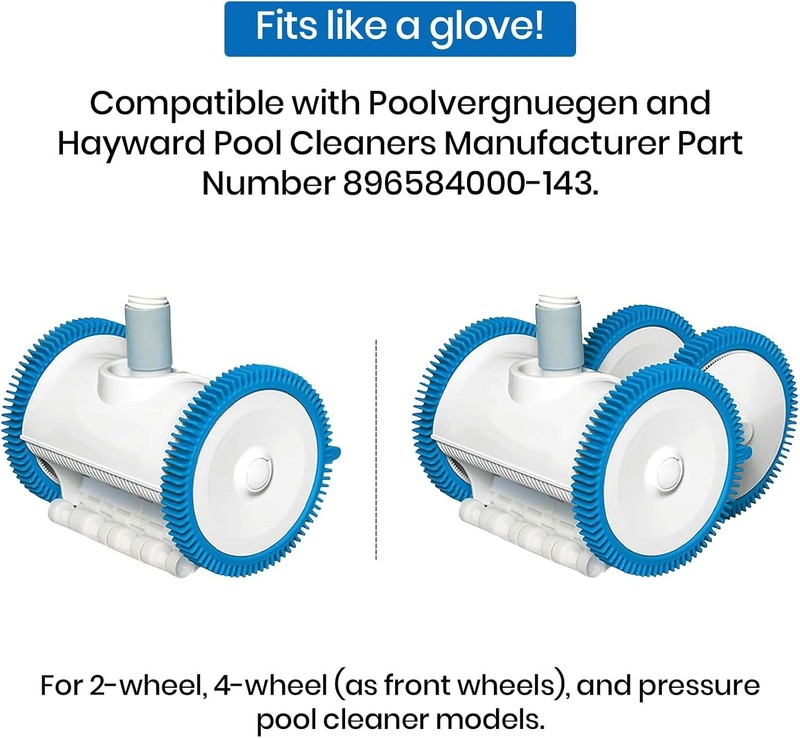 2 Pack Pool Cleaner Replacement Tires with Super Humps, Heavy Duty Rubber, Fi... gallery