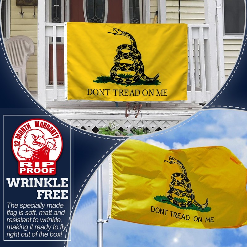 Anley Rip-Proof Technology Double Sided 3-Ply Don't Tread On Me Gadsden Flag 3x5 gallery