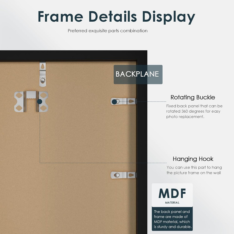 18X24 Frame 5 Pack, Black Poster Frames 18 X 24 for Horizontal or Vertical Wall gallery