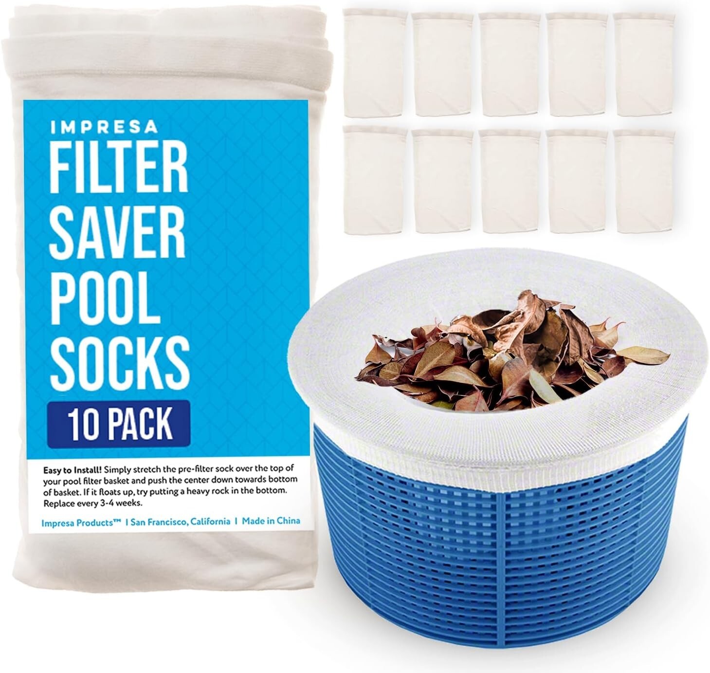 10 Pack Pool Spa Skimmer Basket Pre-Filter Saver Bag Fine Mesh Screen Socks gallery