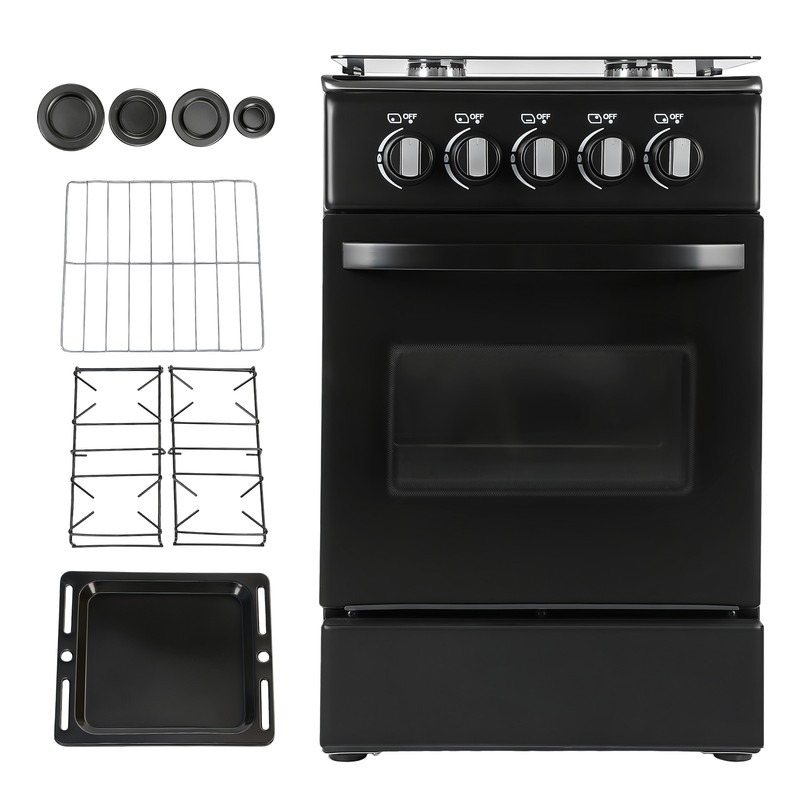 RV Gas Range 31" Tall Propane Range Oven with 4 Burners Stove for RV Apartment gallery