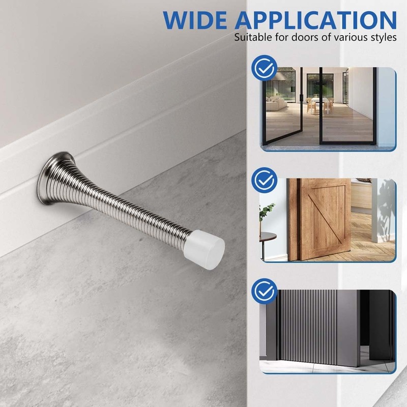 12 Pack Spring Door Stops 3 1/4 Inch Flexible Heavy Duty Spring Door Stopper gallery