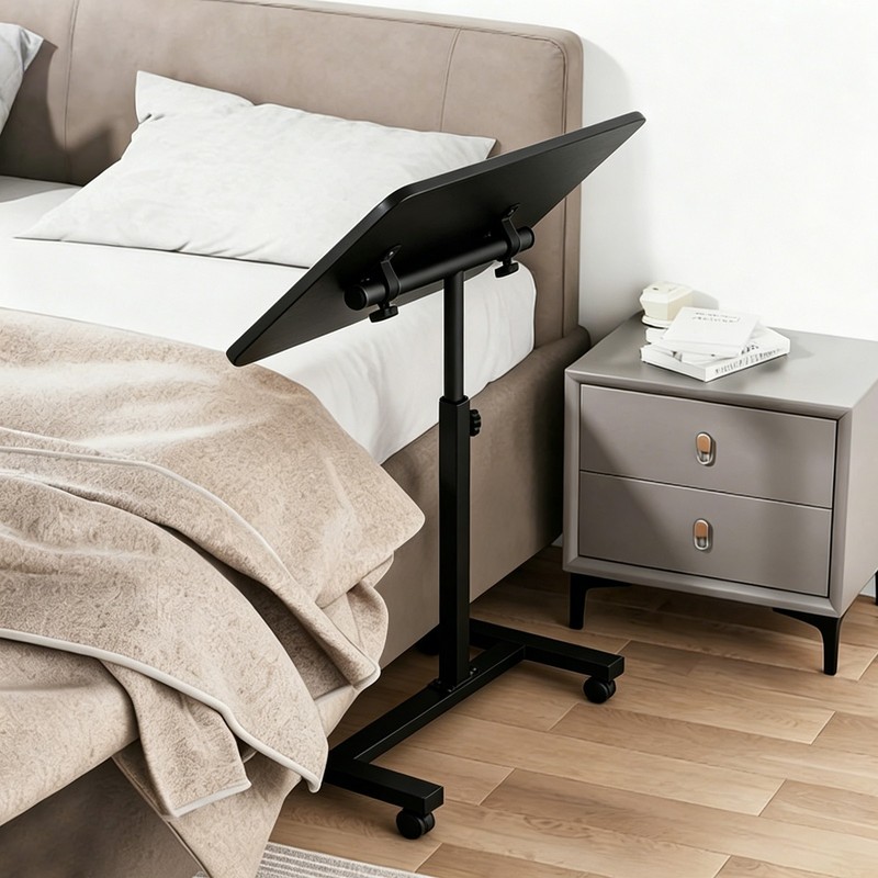 Rolling End Table Overbed Bedside Table Sofa Table Laptop Tabe Height Adjustment gallery