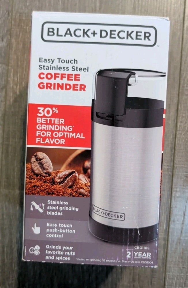 Black & Decker Easy Touch Coffee Grinder w/Stainless Steel Grinding Blades NIB