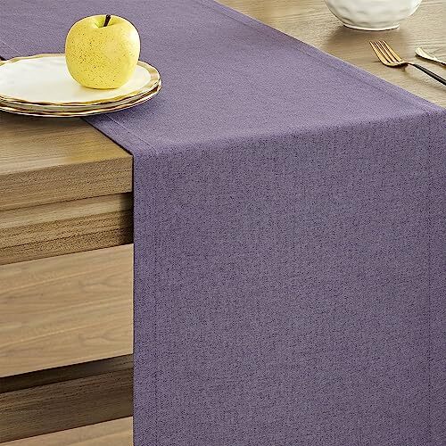 Basic Linen Style Table Runner, 14 x 48 Inch 14x48 Inch Dark Purple Chambray gallery