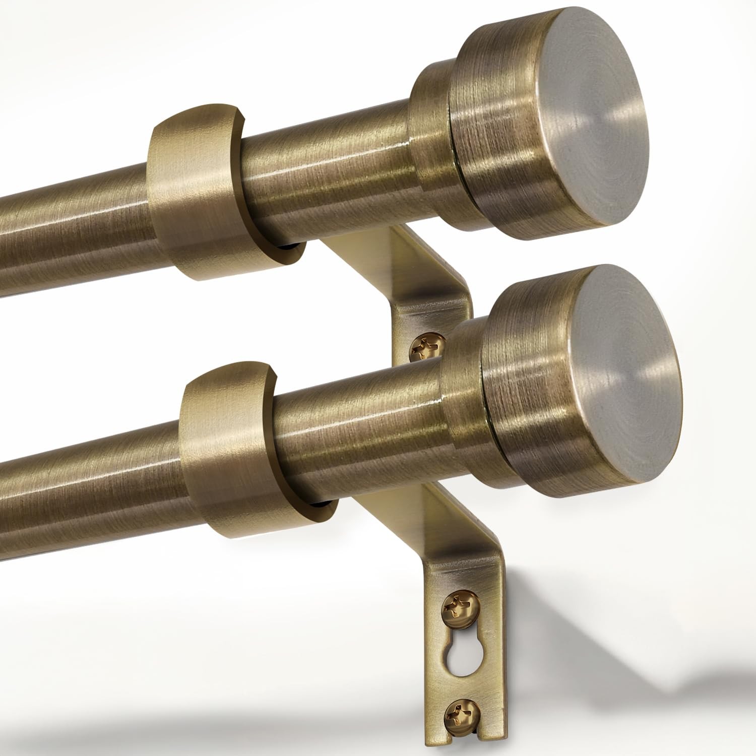 Curtain Rods 2 Pack 84 Inch Adjustable Heavy Duty Bronze Antique Lootkell Inches gallery