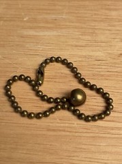 2 PCS Vintage Solid Brass 5/16”Ball with 6″ Brass Pull Chain -brass Connector