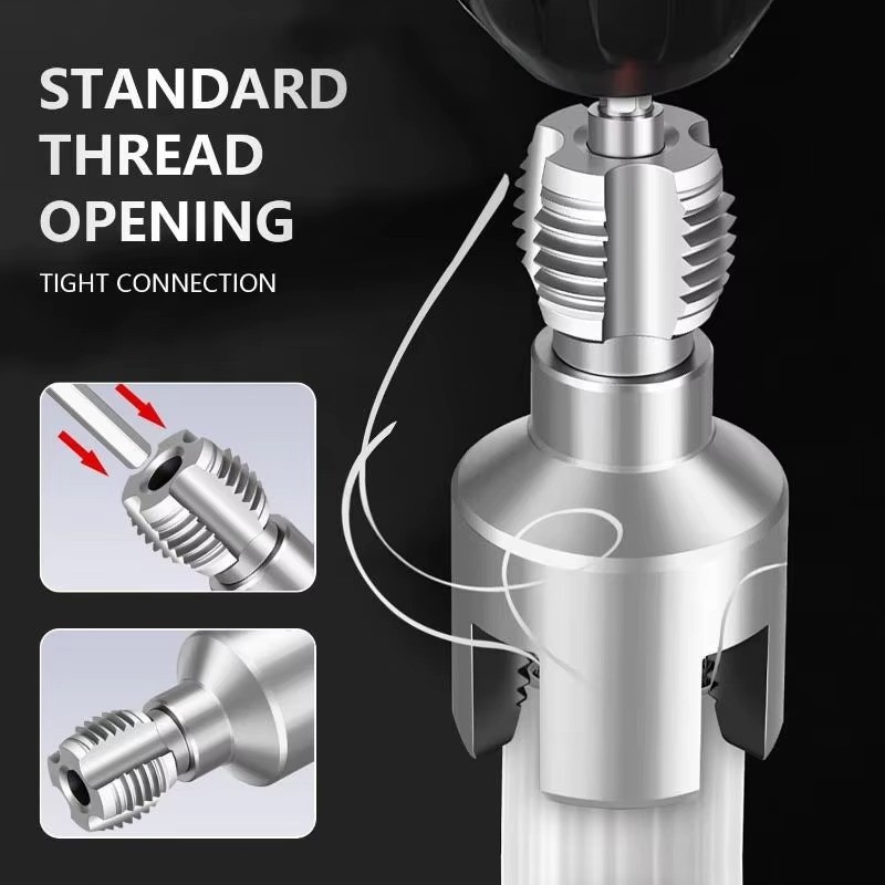 Integrated Internal & External Pipe Threading Tool Steel PVC Pipe Threader Kit gallery