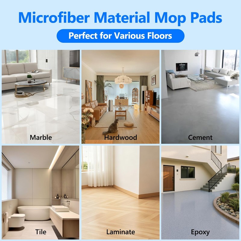 20 Pack Mop Replacement Pads for O Cedar H2pro Flat Mops,Mop Pads for O-Cedar... gallery