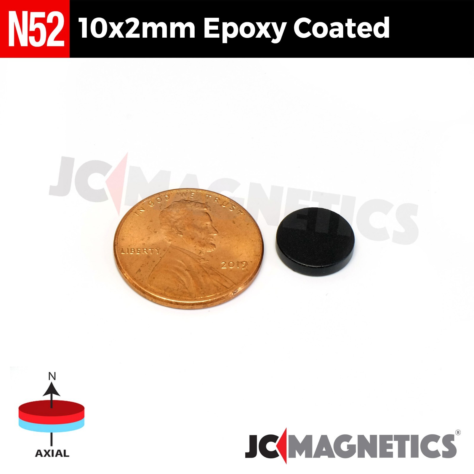 10mm x 2mm Epoxy Coated Super Strong N52 Rare Earth Neodymium Magnet Disc 10x2mm gallery