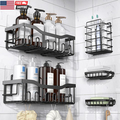 Adhesive Shower Caddy, 5 Pack Rustproof Stainless Steel Bath Organizers with Lar