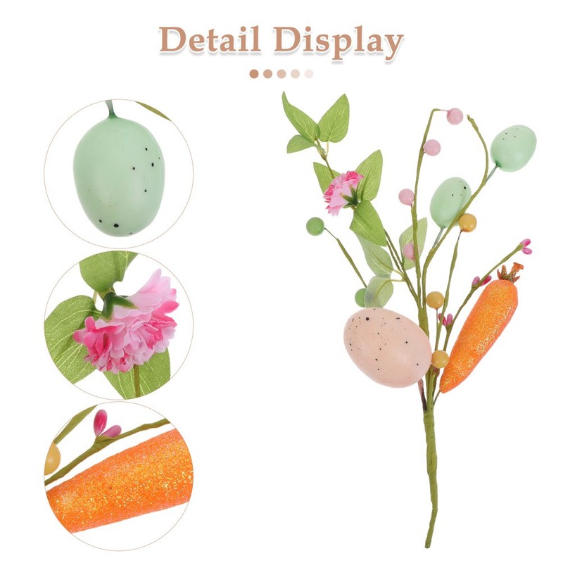 3 Pcs Easter Egg Tree Spring Floral Stems Artificial Decorations gallery