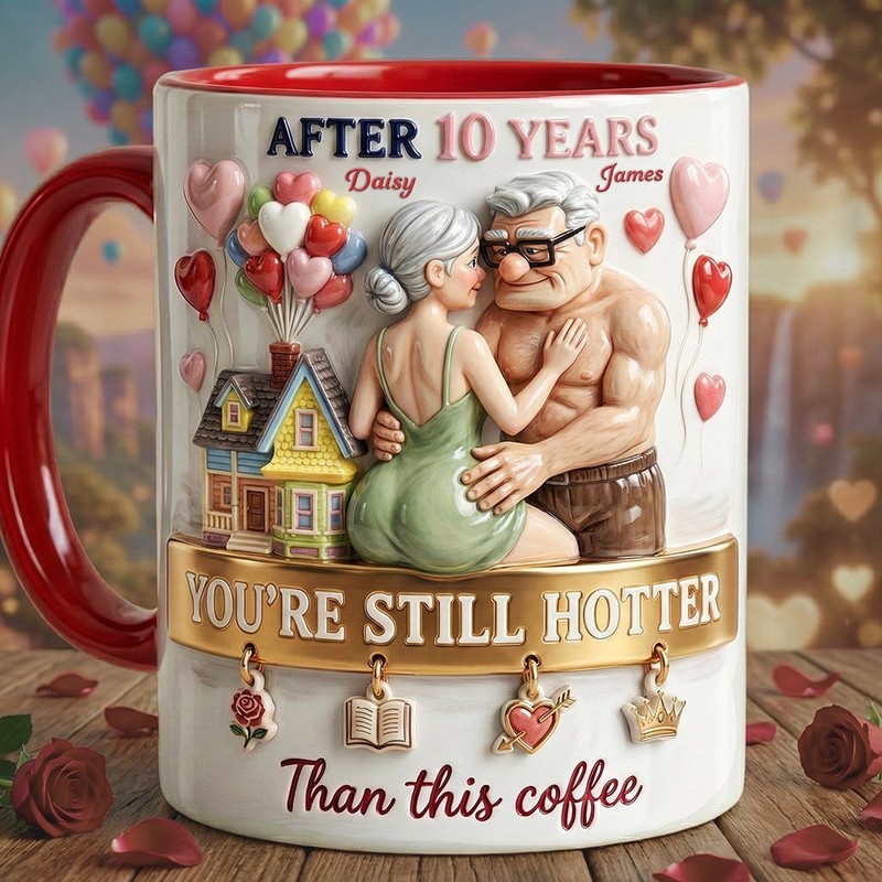 Personalized Funny Old Couple Coffee Accent Mug - Gifts For Couple, Anniversary gallery