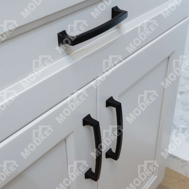 Solid Matte Black Square Cabinet Pulls Knobs Handles Kitchen Bathroom Drawers gallery